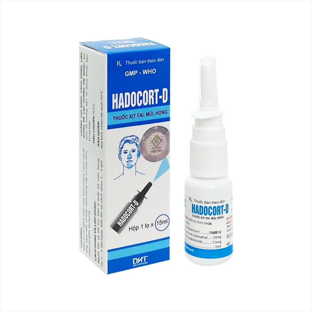 Hadocort-D có tác dụng làm mất cảm giác đau trong tai mũi họng không?
